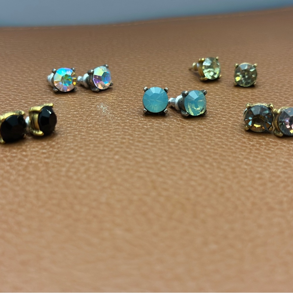 Sparkly Multi-Color Stud Earrings Set